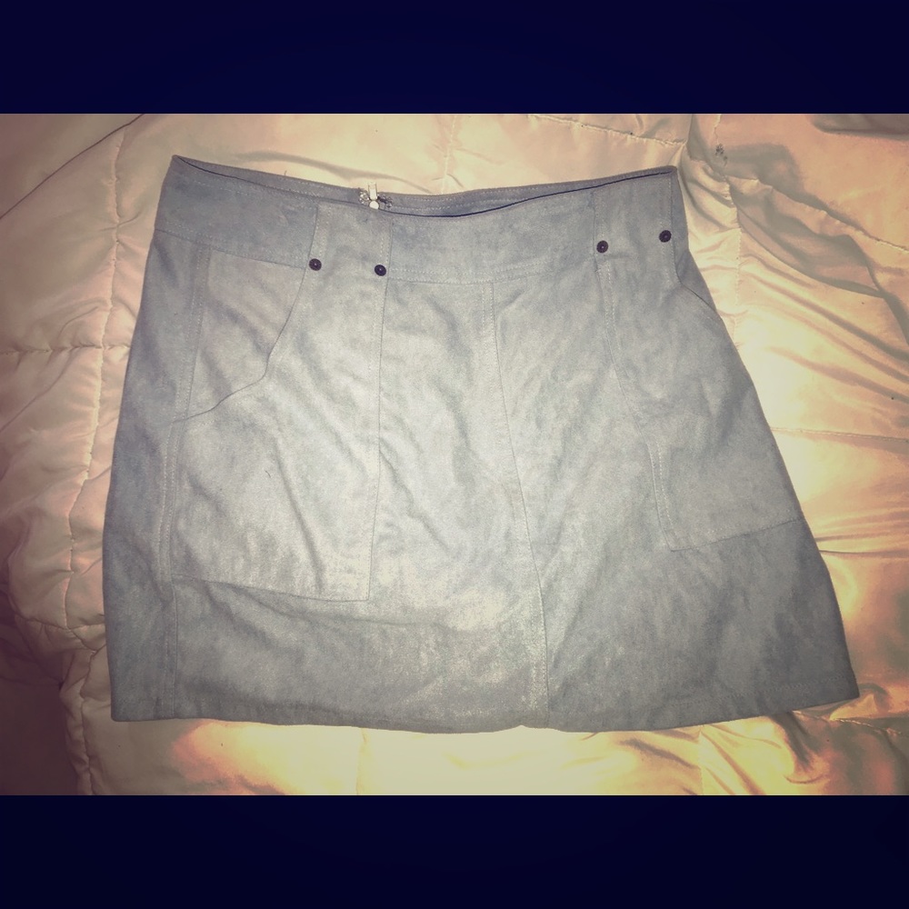 Suede denim skirt